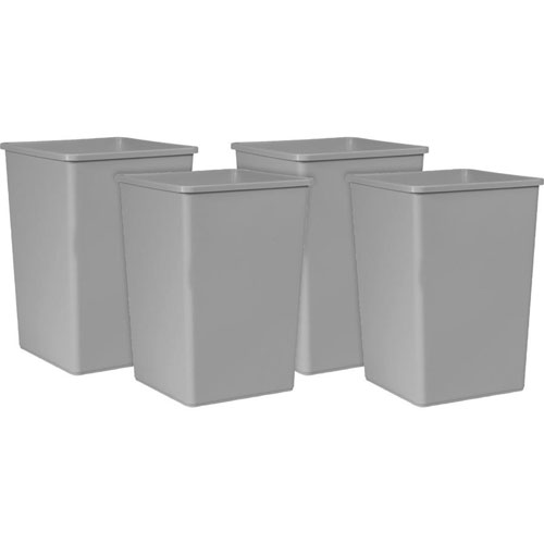Rubbermaid Untouchable 35-gallon Container, 35 gal Capacity, Square, Crack Resistant, Durable, Linear Low-Density Polyethylene (LLDPE), Gray, 4/Carton