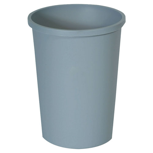 Rubbermaid Untouchable Large Plastic Round Waste Receptacle, 11 gal, Plastic, Gray