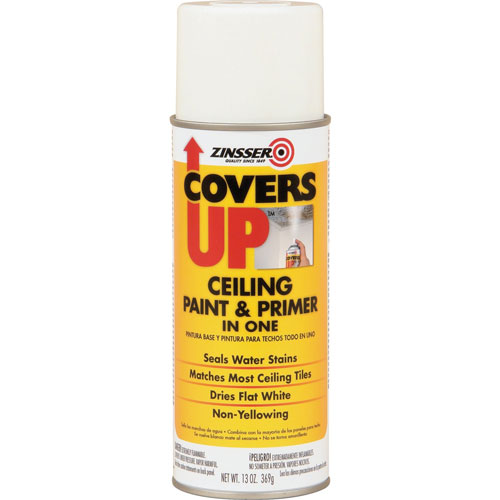 Zinsser Ceiling Covers Up, Paint/Primer, Vertical Spray, 13 oz., White