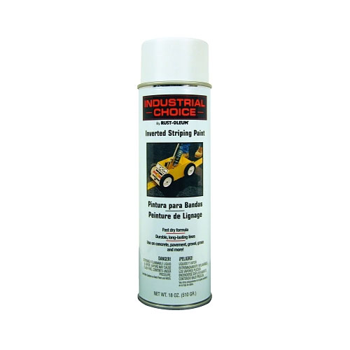 Rust-Oleum Industrial Choice S1600 System Inverted Striping Paints, 18 oz Aerosol, White