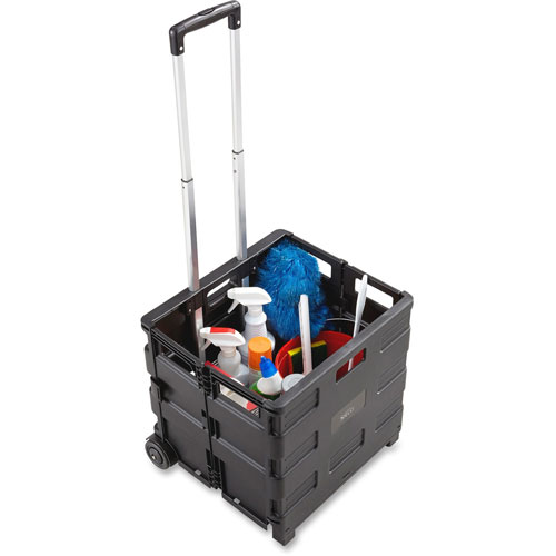 Safco 1.2 Cu. Ft. Capacity Stow Away® Crate, 16 1/2w x 3 1/2d x 18h, Black