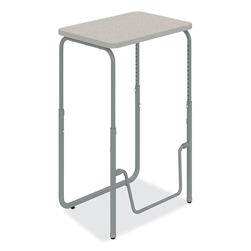 Safco AlphaBetter 2.0 Height-Adjustable Student Desk with Pendulum Bar, 27.75" x 19.75" x 29" to 43", Pebble Gray