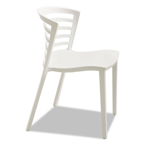 Safco Entourage Stack Chairs, White Seat/White Back, White Base, 4/Carton