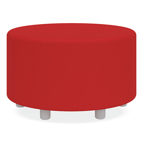 Safco Learn 30" Cylinder Vinyl Ottoman, 30w x 30d x 18h, Red