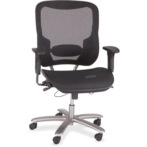 Safco Lineage Big & Tall All-Mesh Task Chair, Supports 400lb, 19.5" - 23.25" High Black Seat,Chrome Base,Ships in 1-3 Business Days