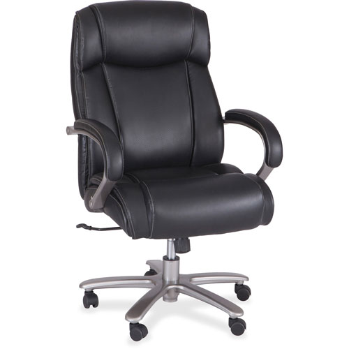 Safco Lineage Big & Tall High Back Task Chair, Max 500 lb, 20.5" to 24.25" High Black Seat, Chrome Base, Ships in 1-3 Business Days