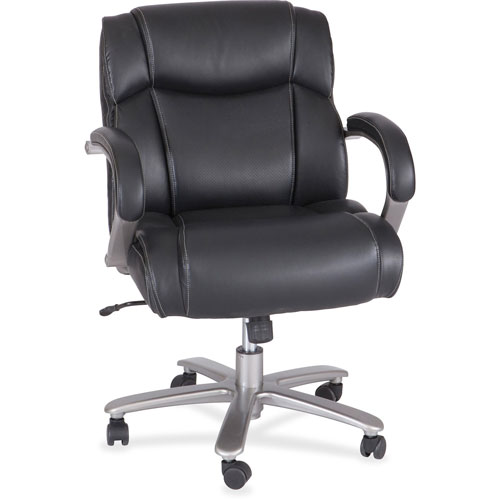 Safco Lineage Big&Tall Mid Back Task Chair 24.5" Back, Max 350lb, 19.5" to 23.25" High Black Seat,Chrome,Ships in 1-3 Business Days