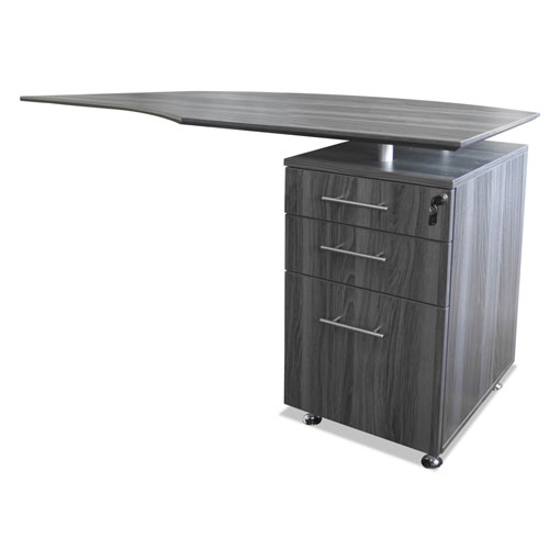 Safco Medina Series Laminate Curved Right Return, 63w x 24d x 29 1/2h, Gray Steel