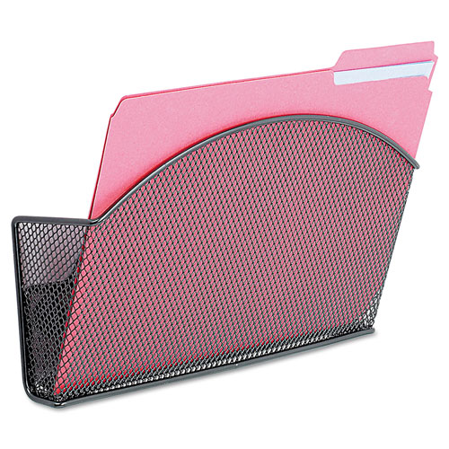 Safco Onyx Magnetic Mesh Panel Accessories, Single File Pocket, Black