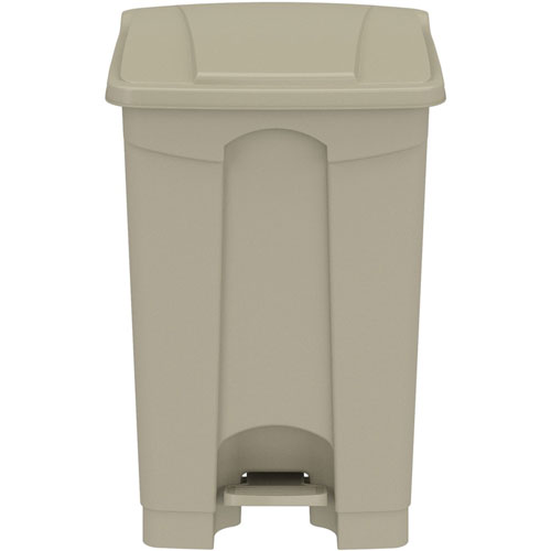 Safco Plastic Step-On Receptacle, 12 gal, Plastic, Tan, Ships in 1-3 Business Days