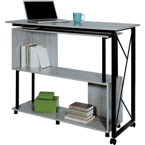 Safco Standing Desk, Mobile, Box 1/2, 53-1/4"x21-3/4"x42-1/4", Gray
