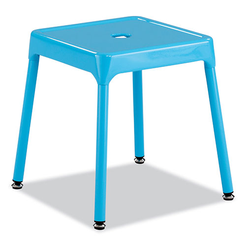Safco Steel Guest Stool, Backless, Supports Up to 275 lb, 15" to 15.5" Seat Height, Baby BlueSeat/Base