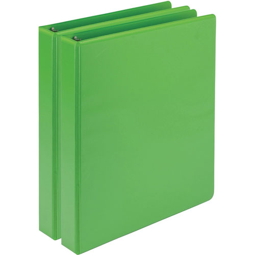 Samsill Earth’s Choice Biobased Durable Fashion View Binder, 3 Rings, 1" Capacity, 11 x 8.5, Lime, 2/Pack