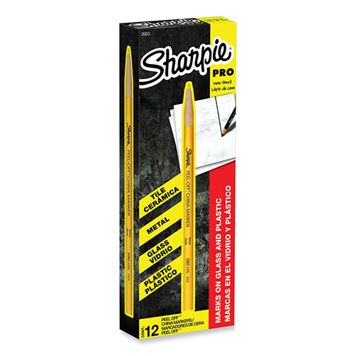 Sharpie® Peel-Off China Markers, Yellow, Dozen