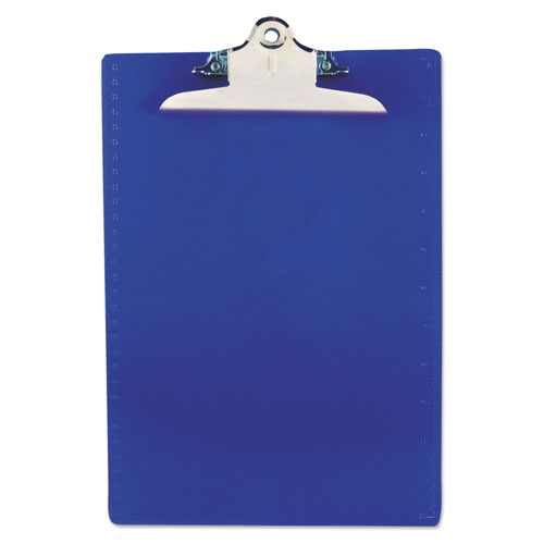 Saunders Recycled Plastic Clipboard with Ruler Edge, 1" Clip Cap, 8 1/2 x 12 Sheets, Blue