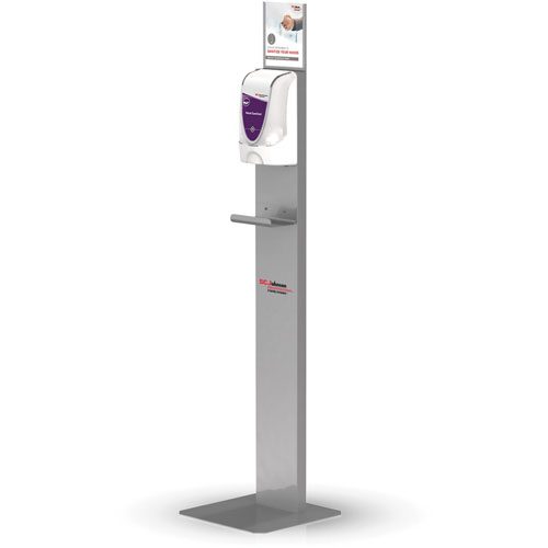 SC Johnson Hand Hygiene Touch-free Dispenser Stand - Automatic - Touch-free, Sturdy, Durable, Wear Resistant, Tear Resistant - Silver - 1Each