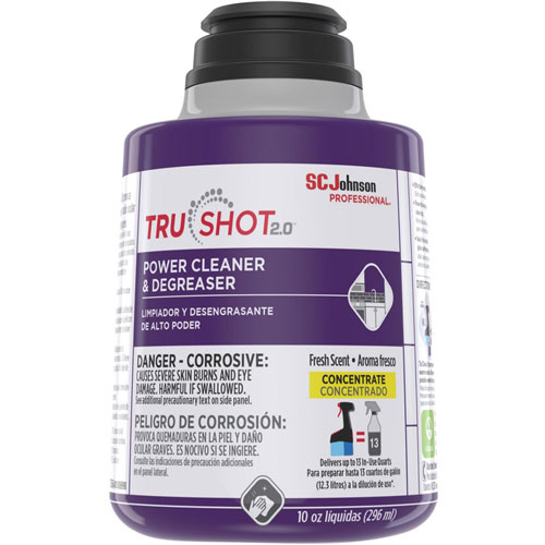 SC Johnson TruShot 2.0 Power Cleaner and Degreaser - Concentrate Spray - 10 fl oz (0.3 quart) - Cartridge - 4 / Carton - Clear