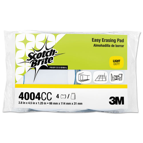 Scotch Brite® Easy Erasing Pad 4004, 2.8 x 4.5 x 1.2, Blue/White, 12/Carton