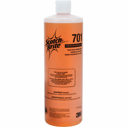 Scotch Brite® Quick Clean Griddle Liquid 701, Liquid, 32 fl oz (1 quart), Bottle, 1 Bottle, Orange