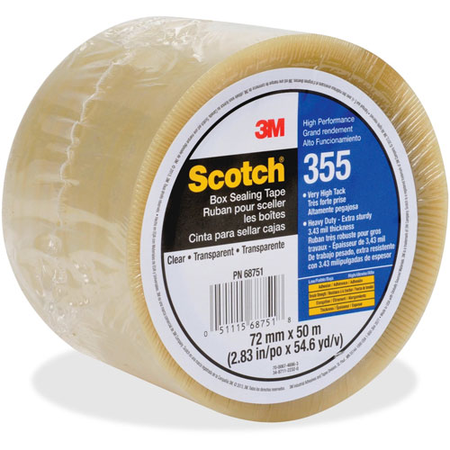 Scotch™ Box-Sealing Tape 355, 1RL, Clear