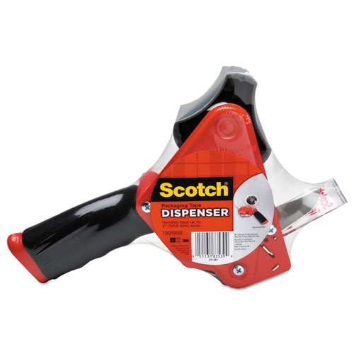 Scotch™ Pistol Grip Packaging Tape Dispenser, 3" Core, For Rolls Up to 2" x 60 yds, Red