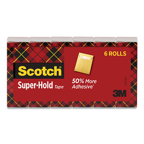 Scotch™ Super-Hold Tape Refill, 1" Core, 0.75" x 27.77 yds, Transparent, 6/Pack
