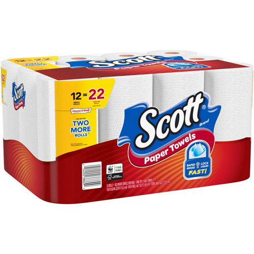 Scott® Choose-A-Sheet Paper Towels, Mega Rolls, 1 Ply, 11" x 6", 102 Sheets/Roll, White, Perforated, Absorbent, For Hand, 24/Carton