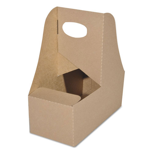 SCT 2795 Tan 2 Cup Paper Carryout Tray