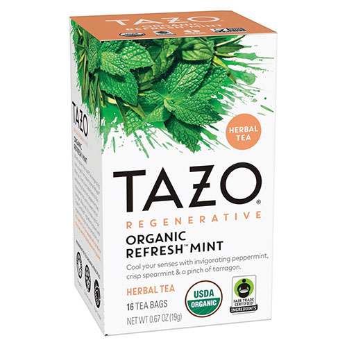 Seattle's Best® Tea Bags, Organic Refresh Mint, 16/Box, 6 Boxes/Carton