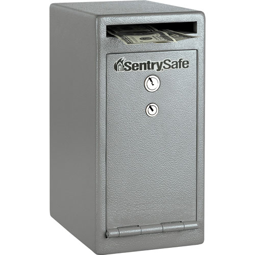 Sentry Depository Safe,Dual Heads Key Lock,8"x10-3/10"x12",Gray
