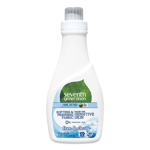 Seventh Generation Natural Liquid Fabric Softener, Free & Clear Unscented, 42 Loads, 32 oz Bottle