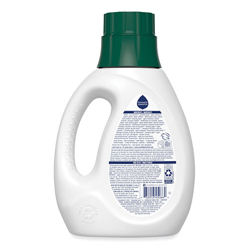 Seventh Generation Natural Liquid Laundry Detergent, Fragrance Free, 45 oz Bottle, 6/Carton