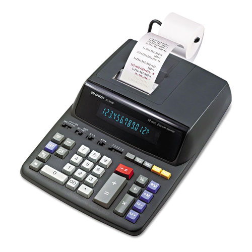 Sharp EL2196BL Two-Color Printing Calculator, Black/Red Print, 3.7 Lines/Sec