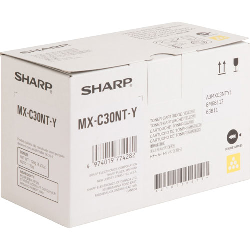 Sharp Toner Cartridge for MX-C300, 6000 Page Yield, Yellow