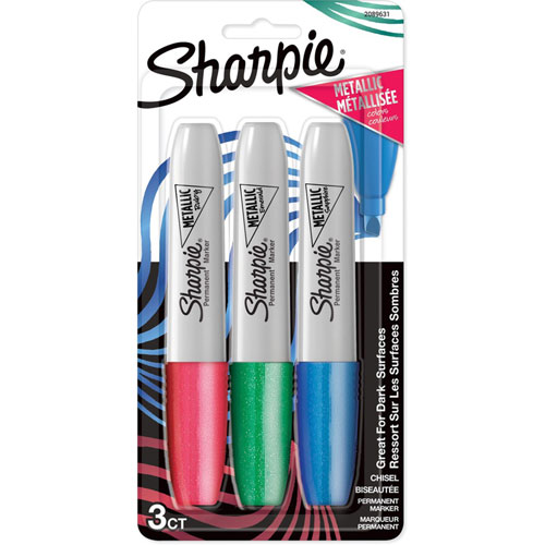 Sharpie® Metallic Ink Chisel Tip Permanent Markers, Chisel Marker Point Style, Multi
