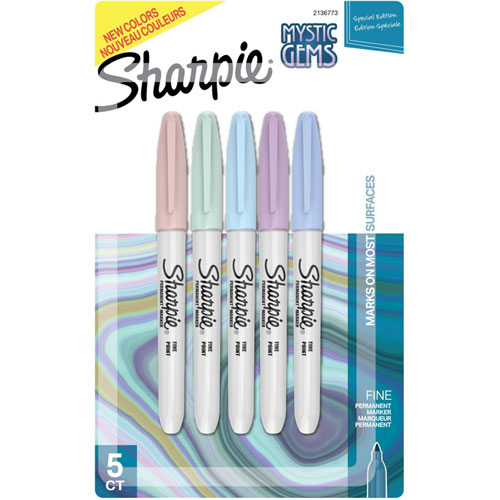 Sharpie® Mystic Gems Permanent Markers - Fine Marker Point - Multi - 5 / Pack