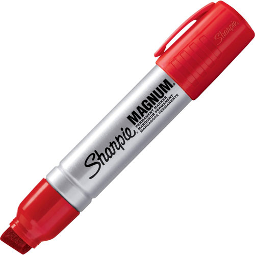 Sharpie® Permanent Marker, Magnum, Jumbo Chisel Point, 12/BX, Red