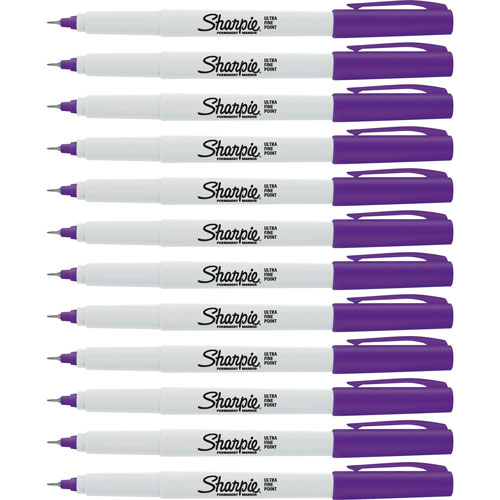 Sharpie® Permanent Markers, Ultra-Fine, 12/BX, Purple
