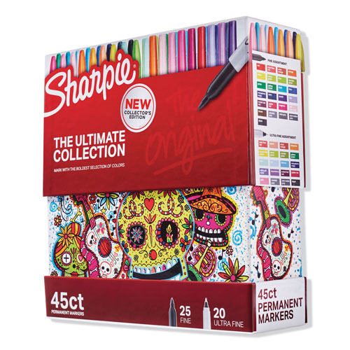 Sharpie® Permanent Markers Ultimate Collection, Assorted Tips, Assorted Colors, 45/Pack