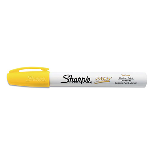 Sharpie® Permanent Paint Marker, Medium Bullet Tip, Yellow, Dozen