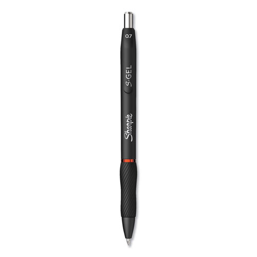 Sharpie® S-Gel Retractable Gel Pen, Medium 0.7 mm, Red Ink, Black Barrel, Dozen