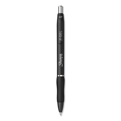 Sharpie® S-Gel Retractable Gel Pen, Medium 0.7 mm, Black Ink, Black Barrel, Dozen