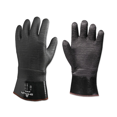Showa Insulated Neoprene 12" Gauntlet Glove, Black, Rough, Large