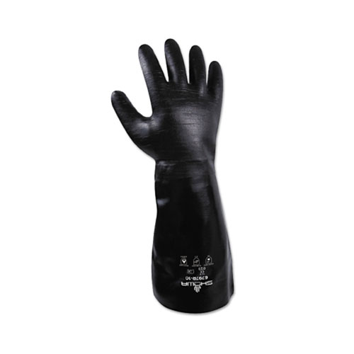 Showa Neoprene Elbow-Length Gauntlet Gloves, Black, Rough, Large