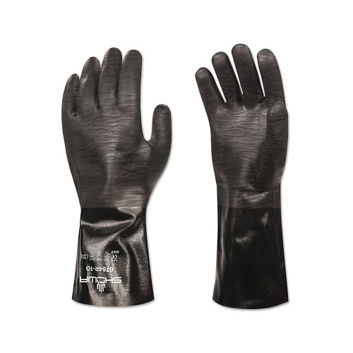 Showa Neoprene Protective Gloves, Black, Rough, Size 10