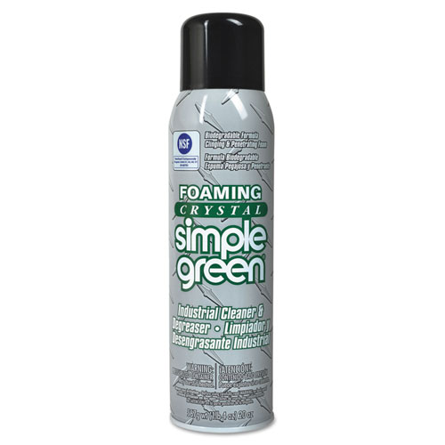 Simple Green Foaming Crystal Industrial Cleaner and Degreaser, 20 oz Aerosol, 12/Carton
