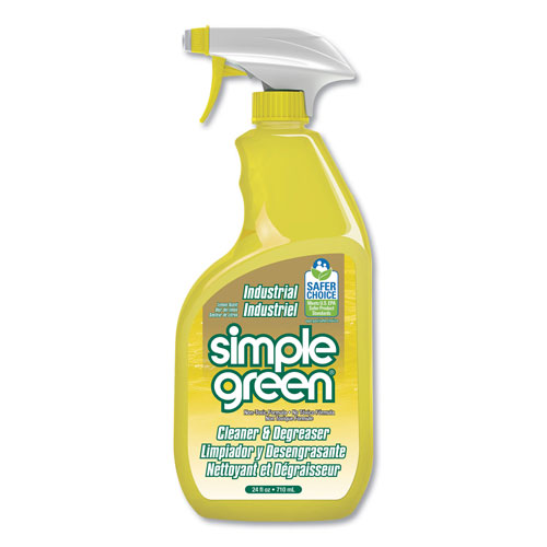 Simple Green Industrial Cleaner and Degreaser, Concentrated, Lemon, 24 oz Bottle, 12/Carton