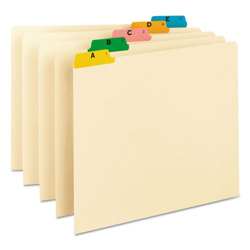Smead Alphabetic Top Tab Indexed File Guide Set, 1/5-Cut Top Tab, A to Z, 8.5 x 11, Manila, 25/Set