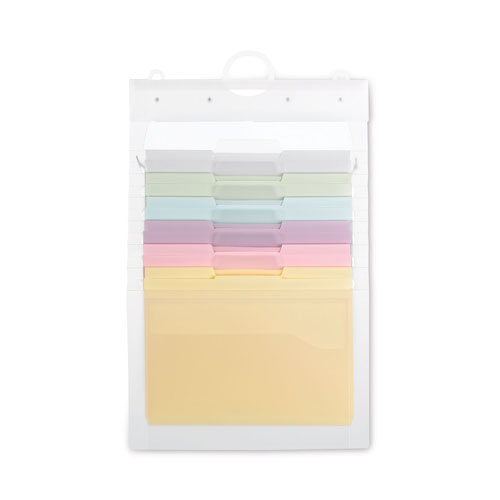Smead Cascading Wall Organizer, 6 Sections, Letter, 14.25 x 24.25, Pastel/Assorted Colors