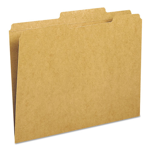 Smead Guide Height Reinforced Heavyweight Kraft File Folders, 2/5-Cut 2-Ply Tab, Right of Center, Letter Size, Kraft, 100/Box